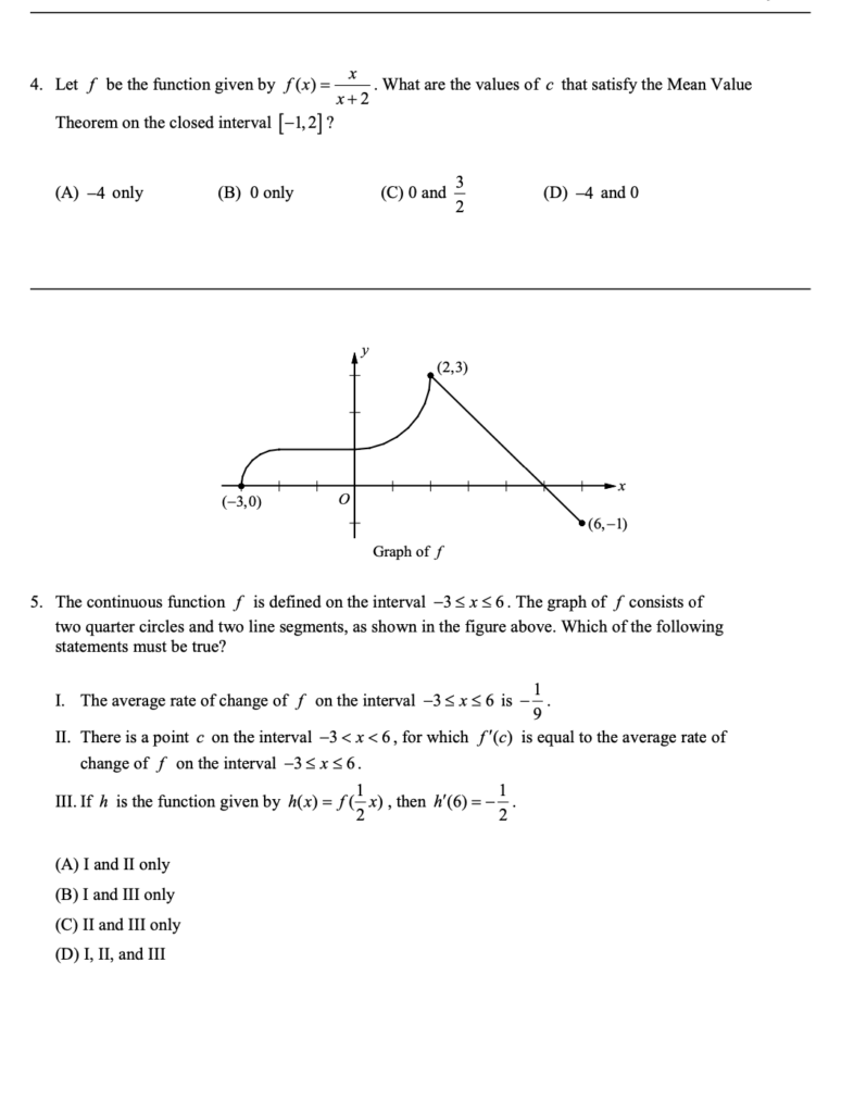 Rolle's Theorem and The Mean Value Theorem